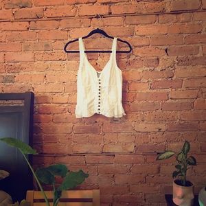 Anthropologie- cotton peasant top